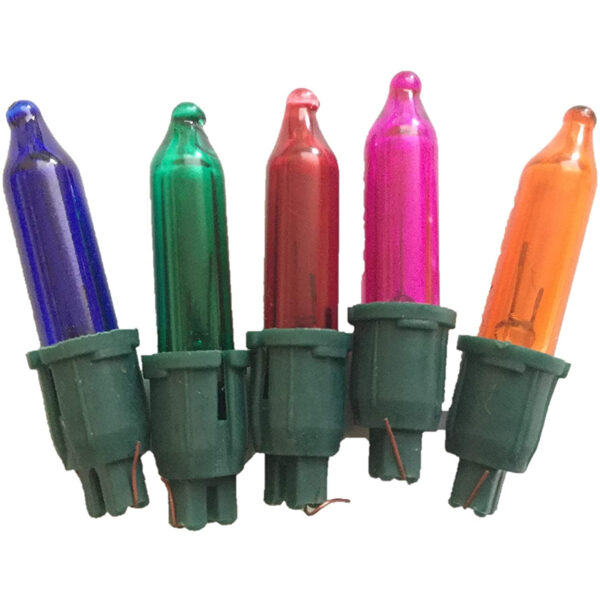 Pack of 5 Multicolour Push In Bulbs Green Base 2V 0.28W Spare