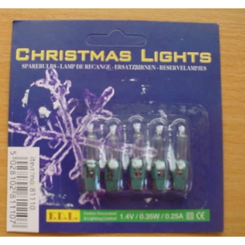 Pack of 5 Clear Push In Spare Fairy Bulbs 1.4v 0.35w 0.25a (S55